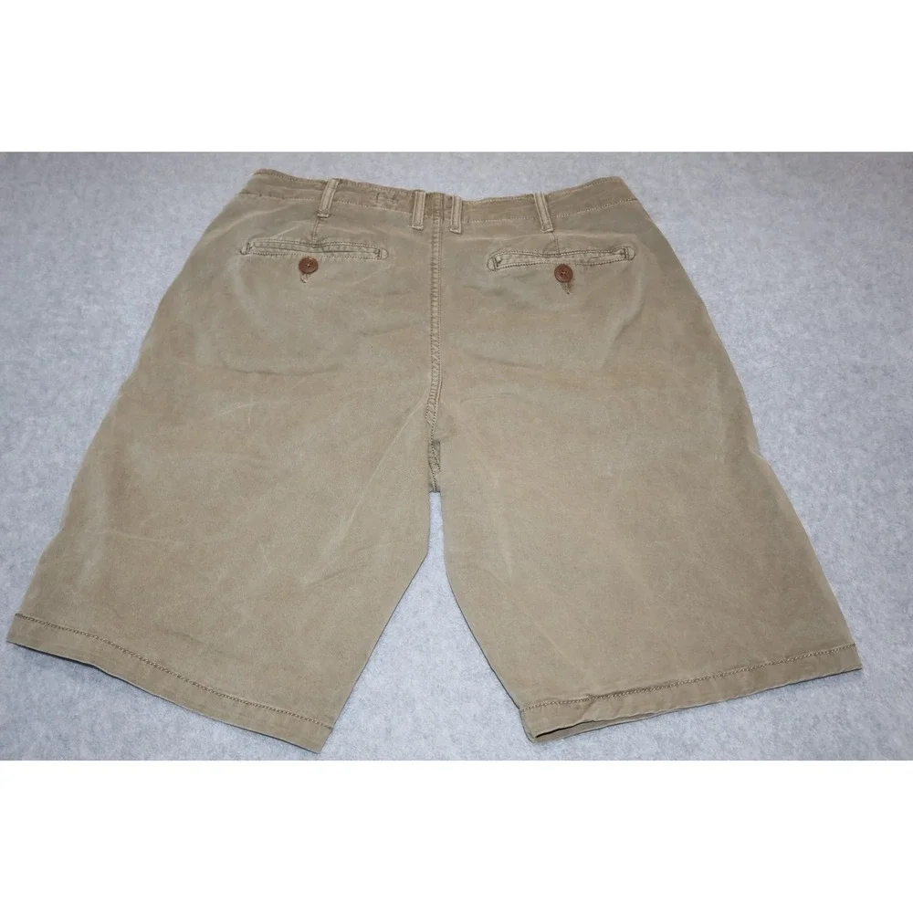 Lucky Brand Shorts Mens 30 Khaki Chino Flat Front Stretch Casual Tan **